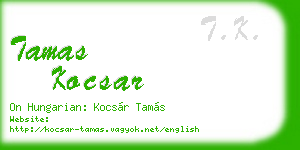 tamas kocsar business card
